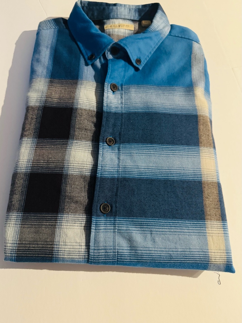 Burberry Blue Plaid Button Down Shirt